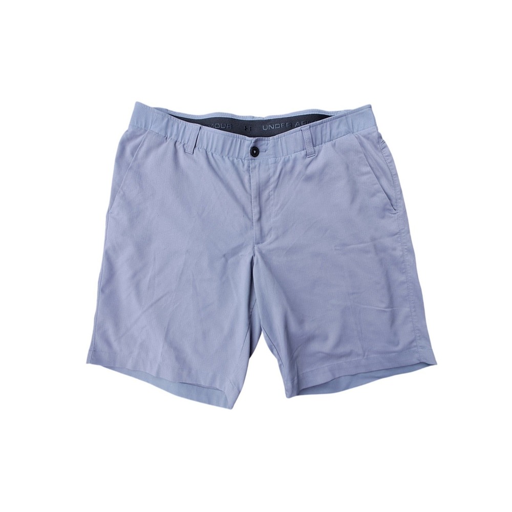 Under Armour Mens HeatGear Golf Shorts Size 38 Gray Herringbone Stretch